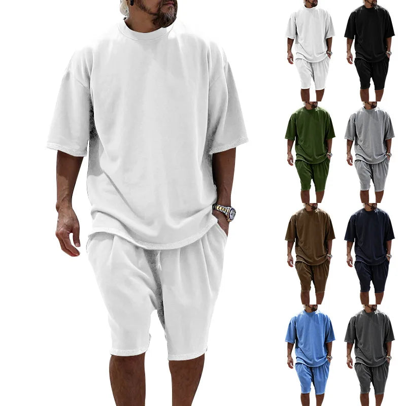 Men's Oversized Casual Sports T-Shirt & Shorts Set