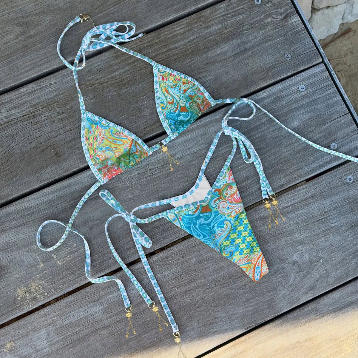 Women's Retro Print Bikini Set