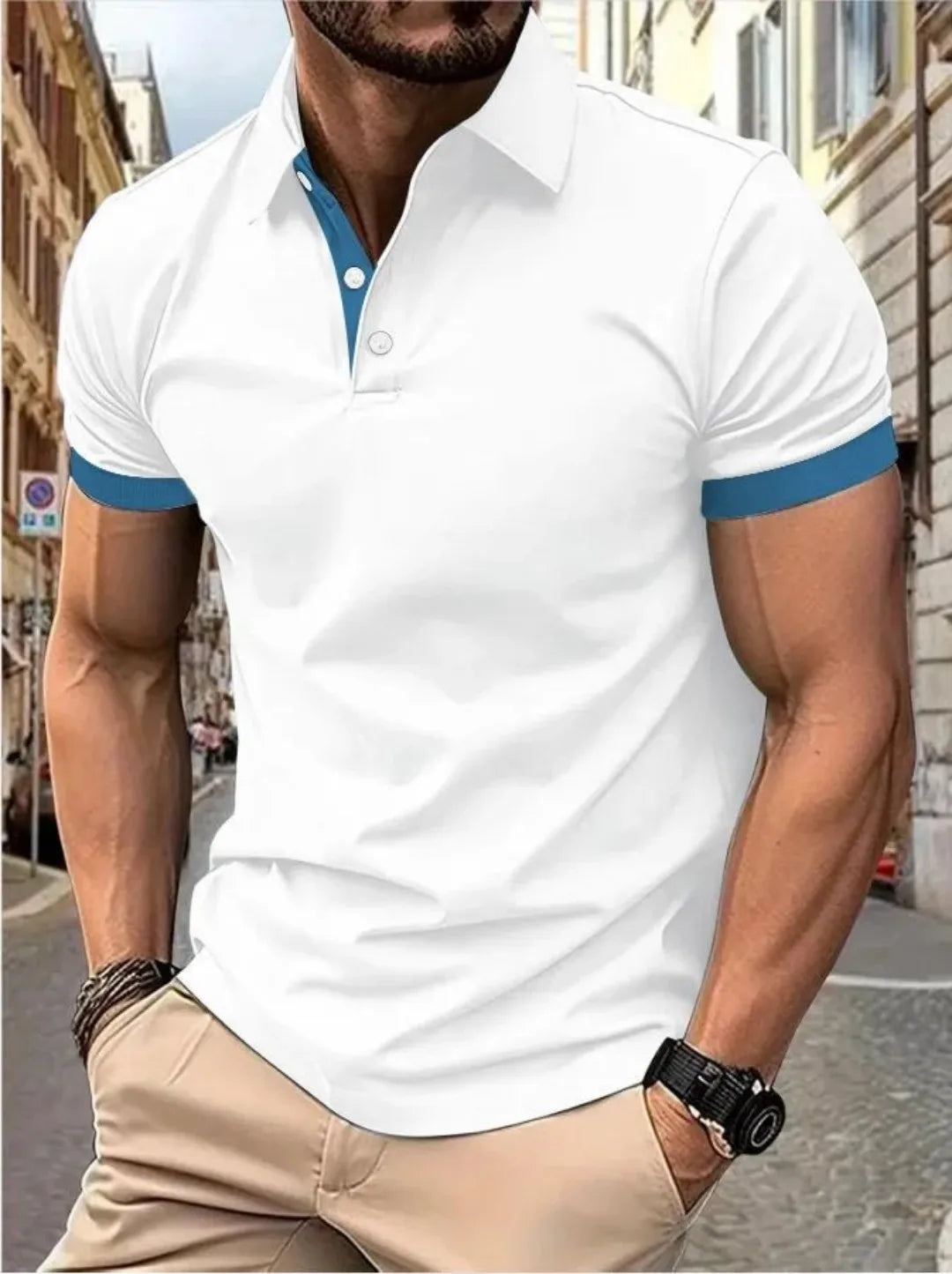 Men's 3D Pattern Print Polo Shirt