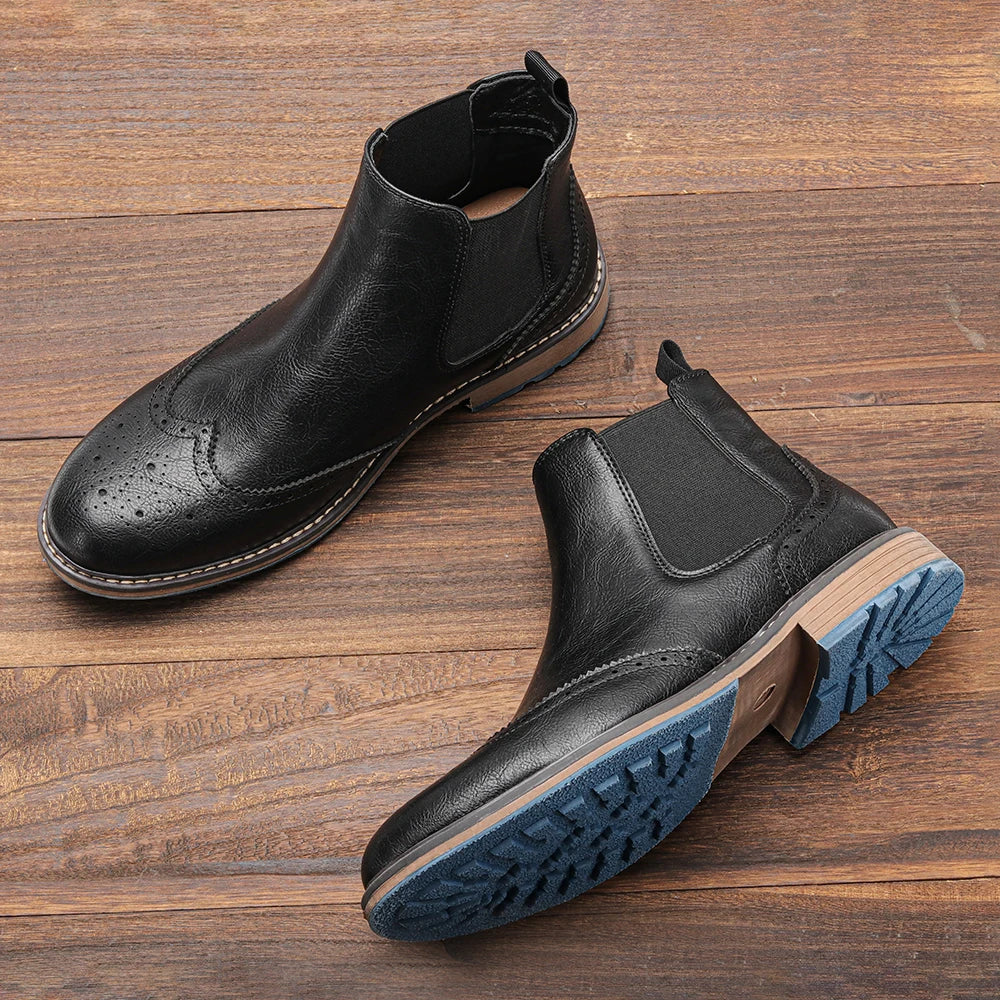 Men's Retro Leather Chelsea Boots
