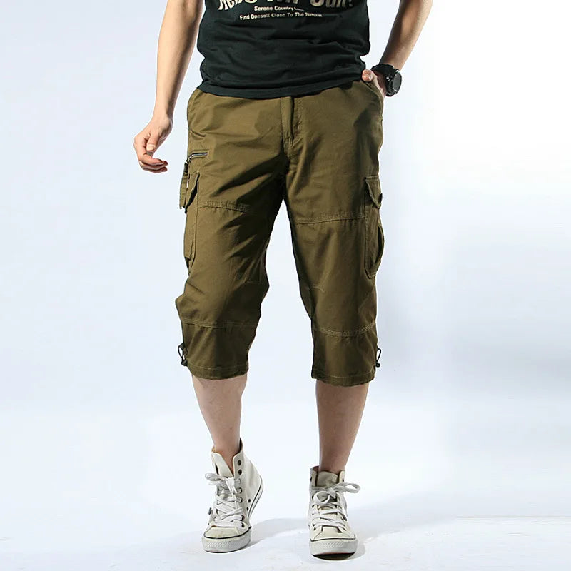DOUSE Men's Multi-Pocket Cargo Shorts – Military Tactical Cotton Capri Pants