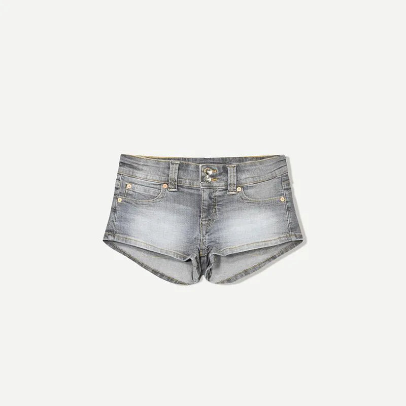 Women's Low-Waist Denim Mini Shorts