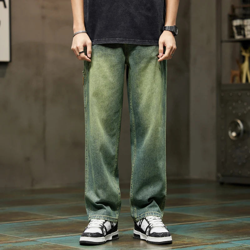Men's Retro Baggy Wide-Leg Denim Jeans