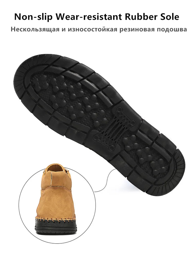 Men's Handmade Leather Outdoor Ankle Boots