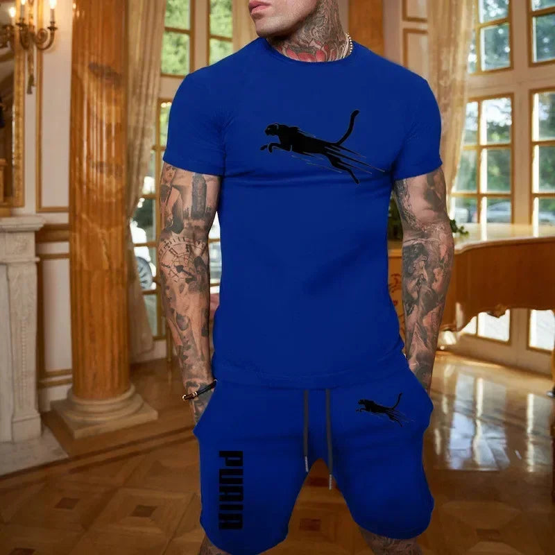 Men's Breathable T-Shirt & Shorts Summer Set