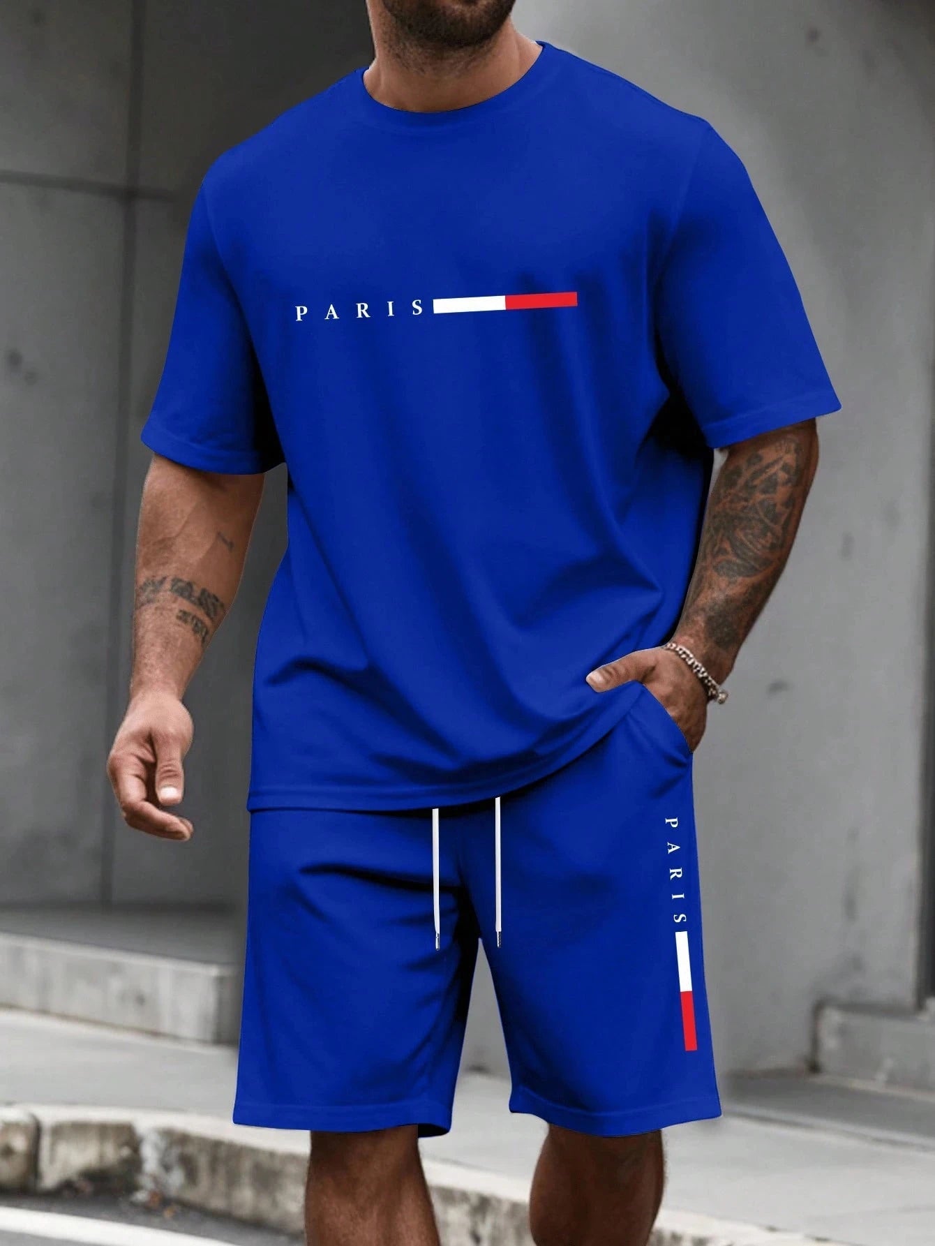 Men's O-Neck T-Shirt & Shorts Casual Set
