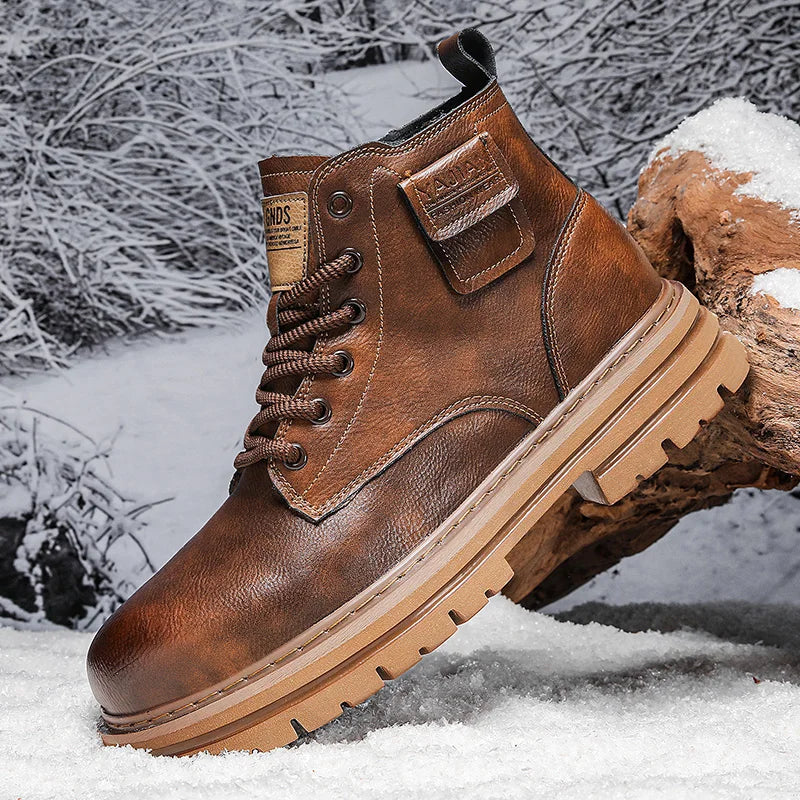 Men's Retro Lace-Up Casual Boots