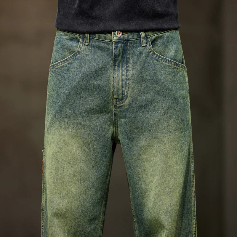 Men's Retro Baggy Wide-Leg Denim Jeans
