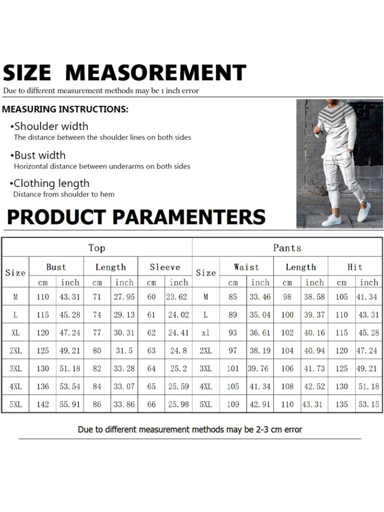 Men's Gradient Print Long-Sleeve & Pants Set