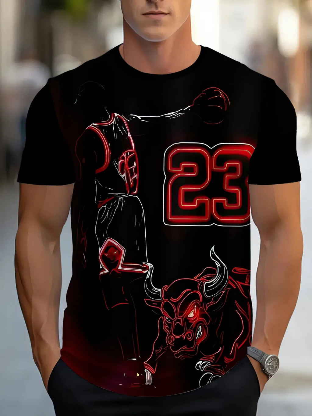 Men's 3D Digital Print Casual T-Shirt