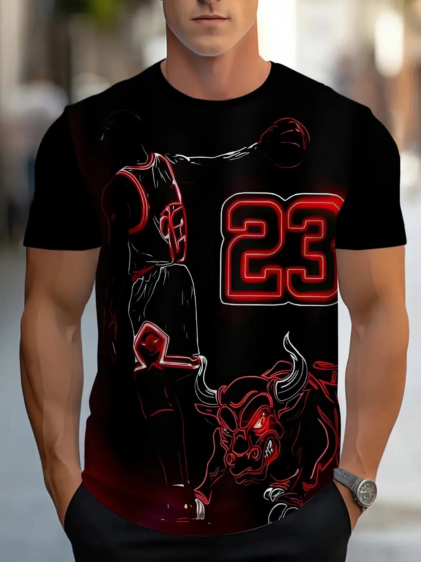 Men's 3D Digital Print Casual T-Shirt