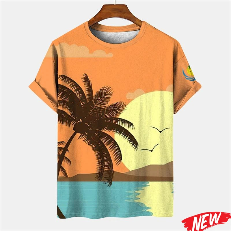 Men's Palm Tree Hawaiian Graphic T-Shirt