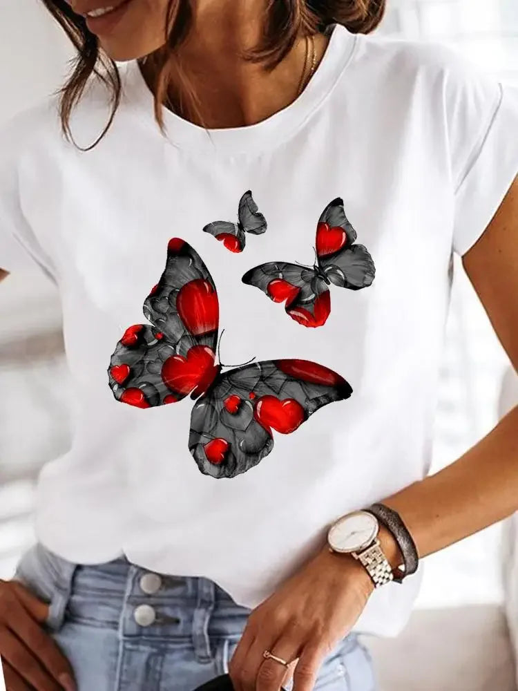 Women's Love Print Casual T-Shirt