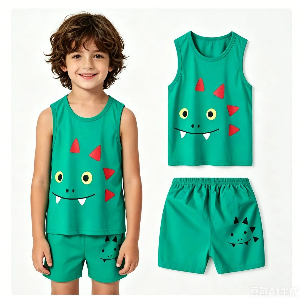 Kids' Vest & Shorts Summer Tank Set
