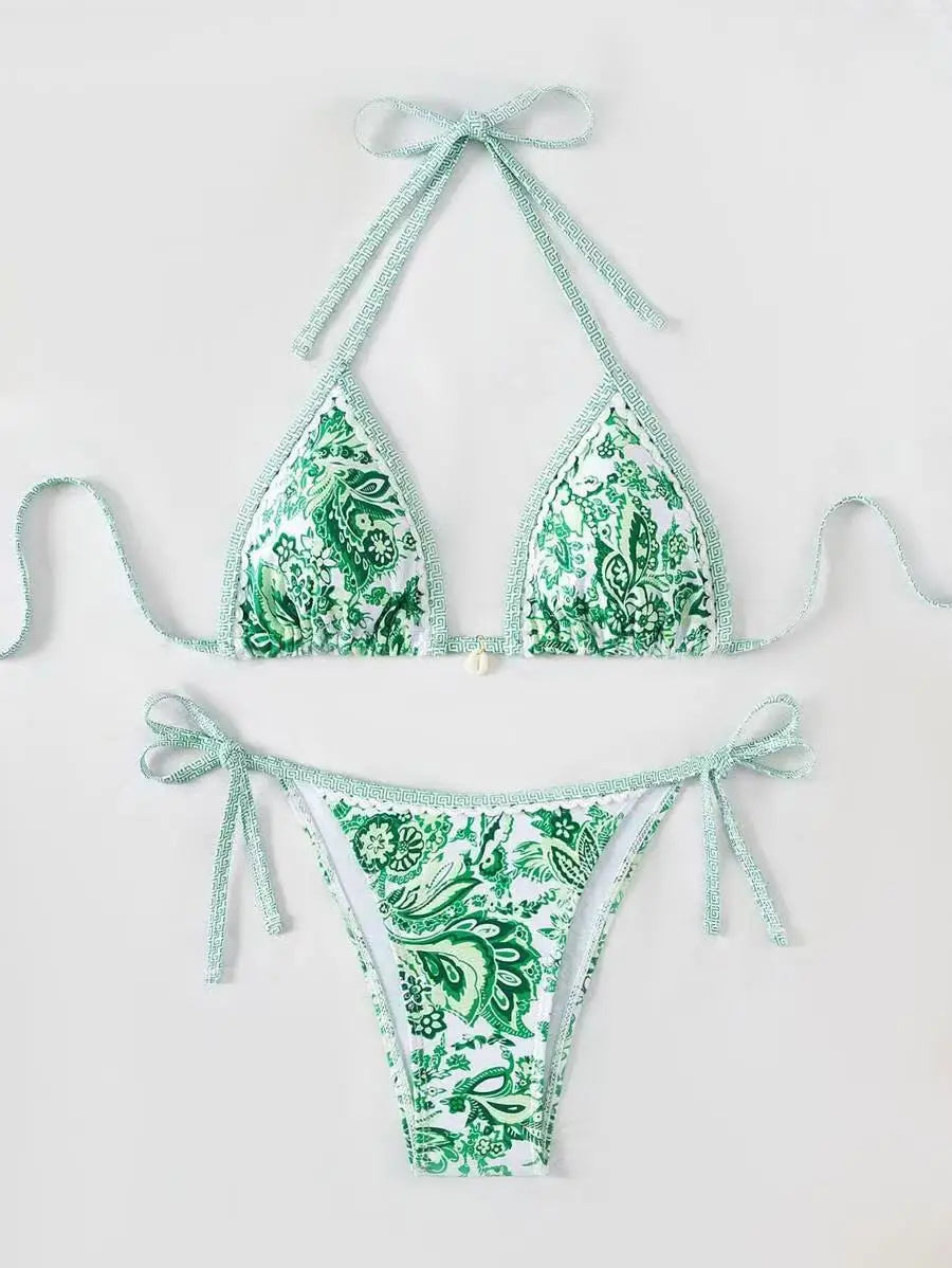Women's Halter Triangle String Bikini