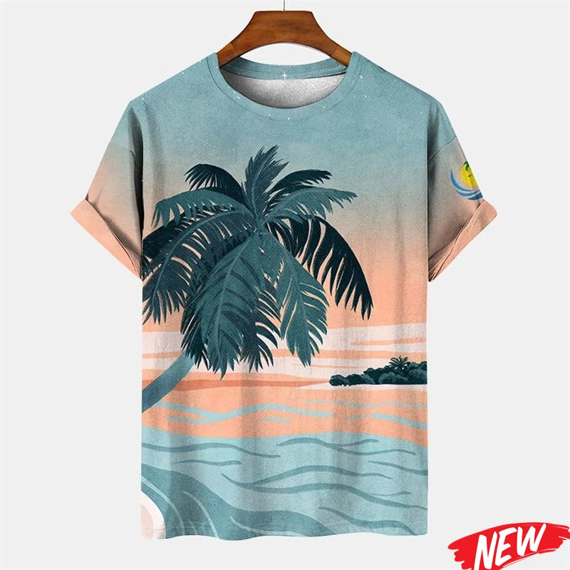 Men's Palm Tree Hawaiian Graphic T-Shirt