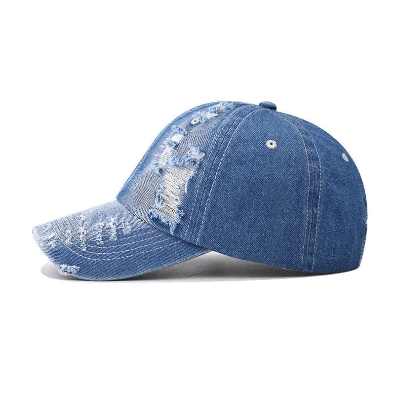 Washed Denim Snapback Trucker Hat
