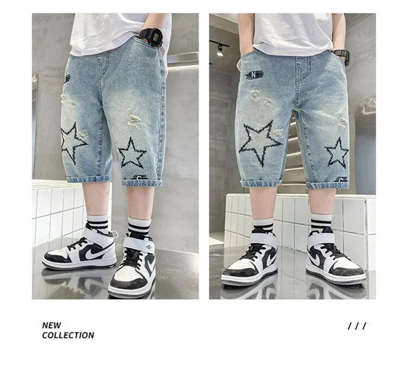 Boys' Wide-Leg Denim Shorts