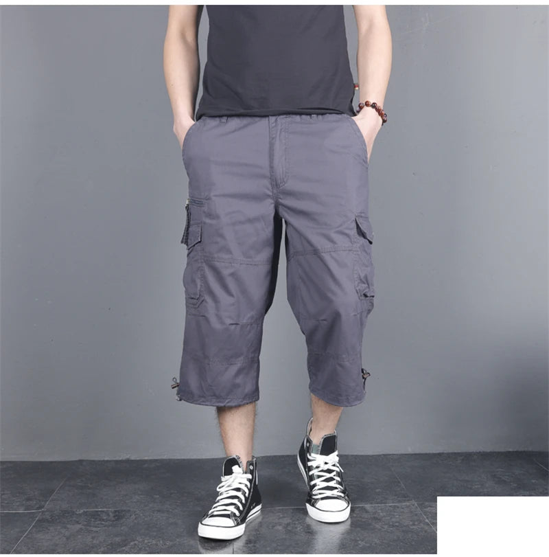 DOUSE Men's Multi-Pocket Cargo Shorts – Military Tactical Cotton Capri Pants