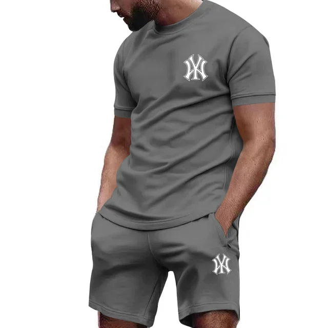 Men's Printed T-Shirt & Pants Sports Set