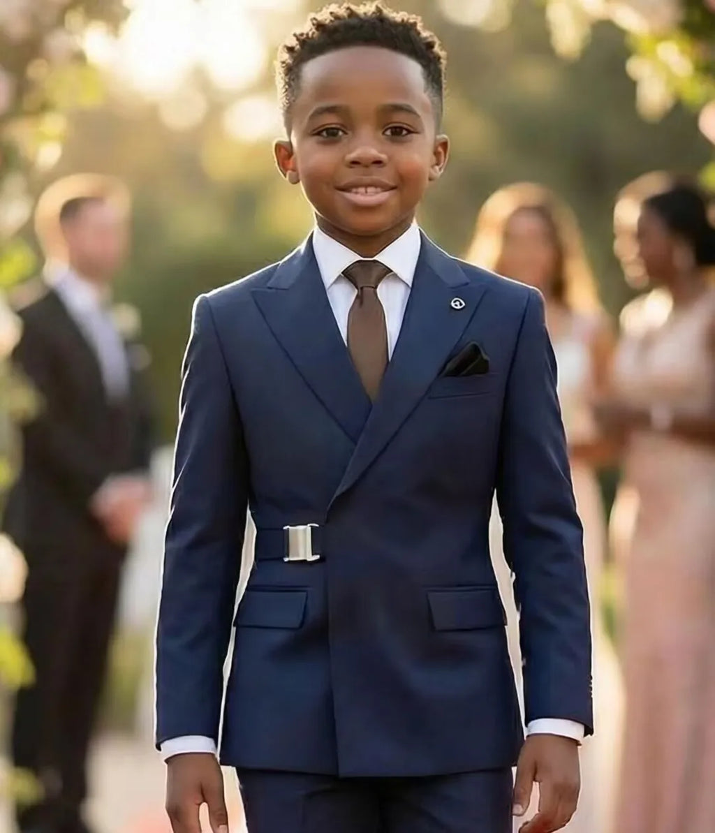 Boys' Double-Breasted Formal Suit Set