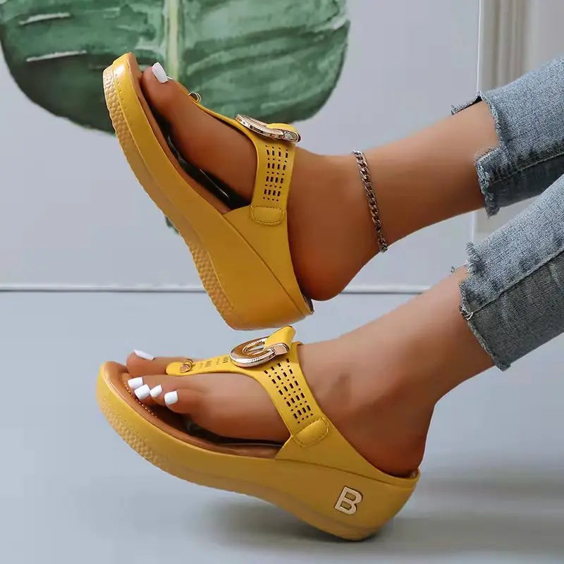Women's Platform Wedge Flip-Flop Sandals