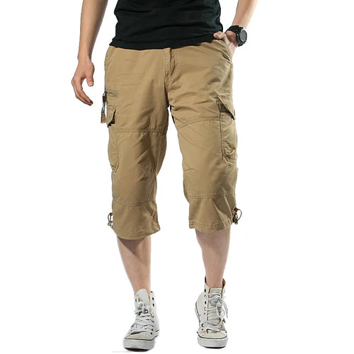 DOUSE Men's Multi-Pocket Cargo Shorts – Military Tactical Cotton Capri Pants