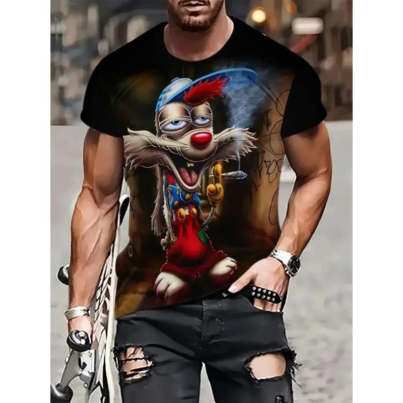 Men's 3D Pattern Print Breathable T-Shirt
