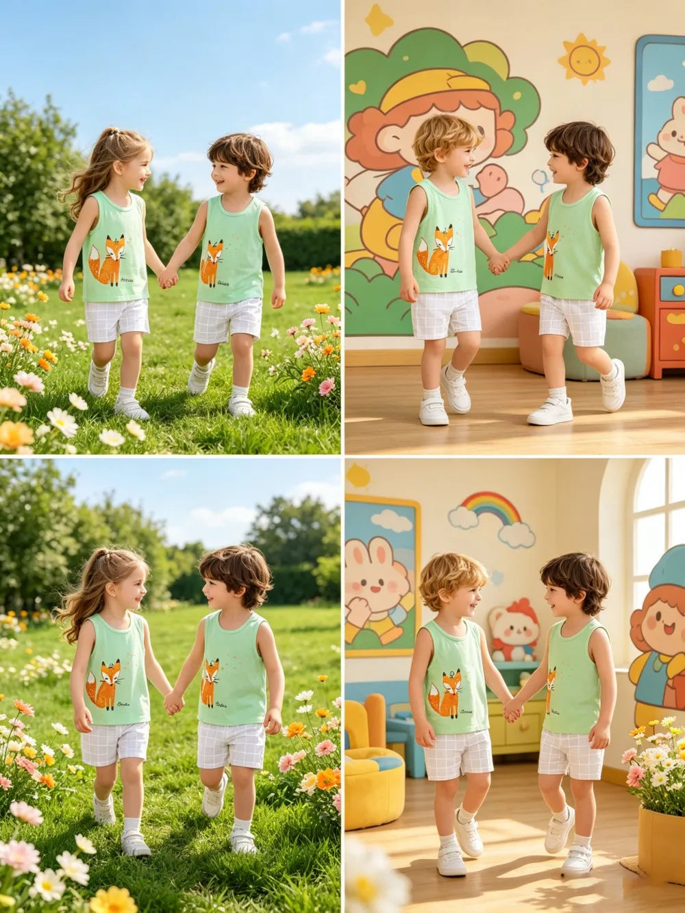 Kids' Vest & Shorts Summer Tank Set