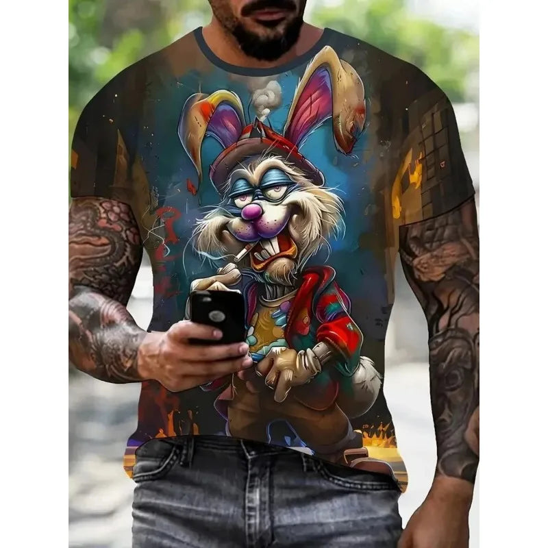 Men's 3D Pattern Print Breathable T-Shirt