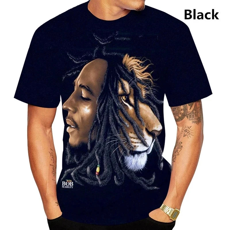 Men's Bob Marley 3D Print Graphic T-Shirt