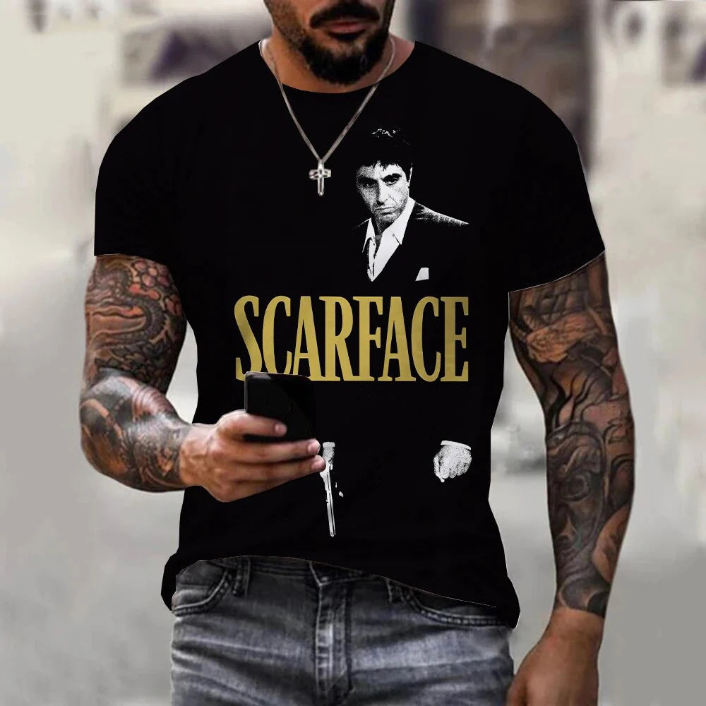 Men's Scarface 3D Print Quick-Dry T-Shirt