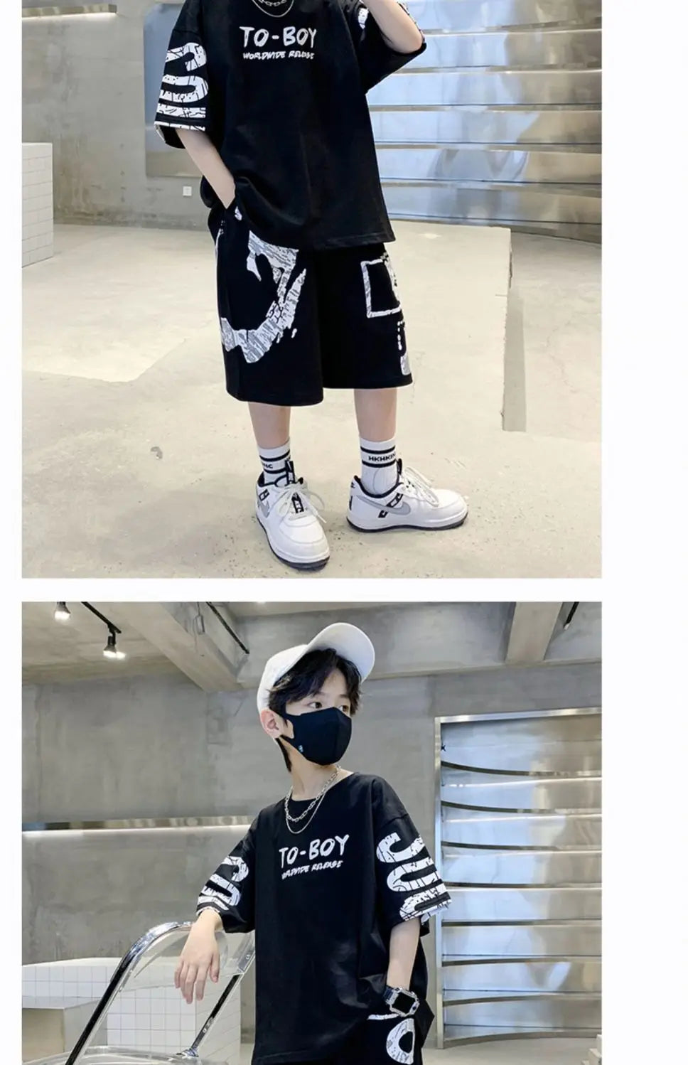 Boys' Hip-Hop T-Shirt & Pants Sports Set