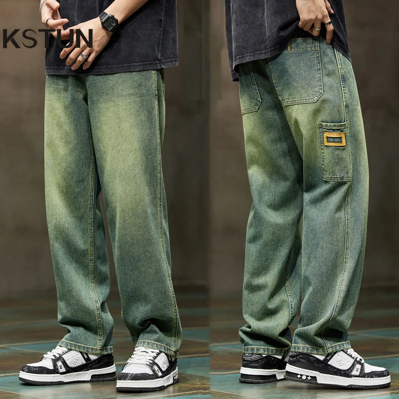 Men's Retro Baggy Wide-Leg Denim Jeans