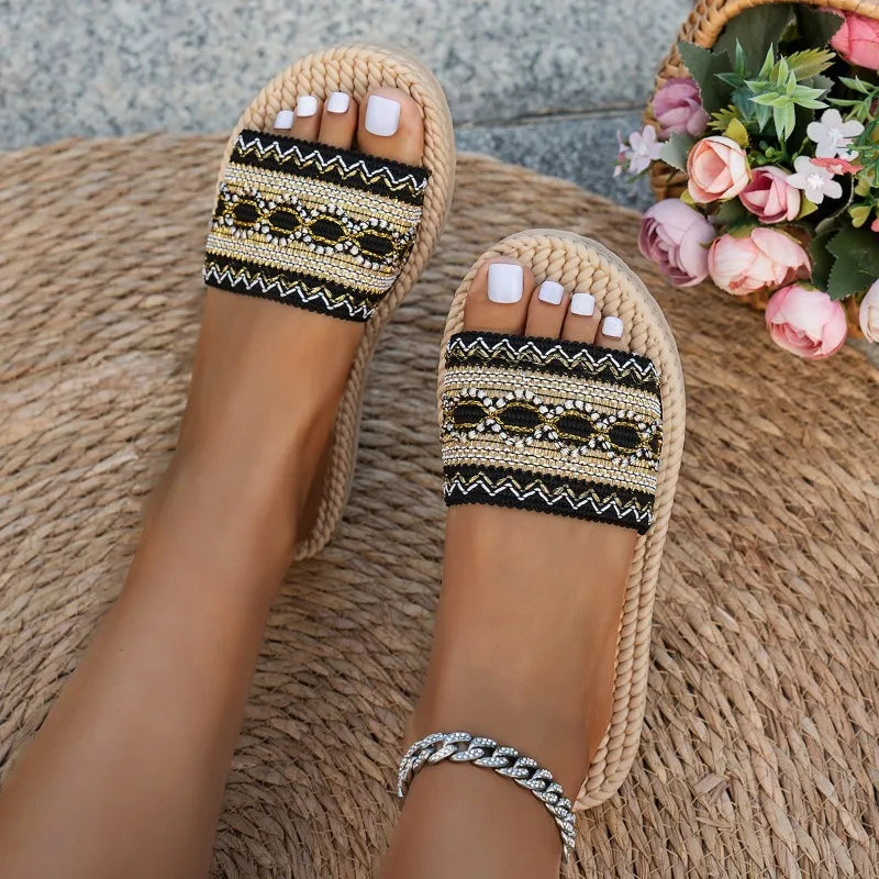 Women's Boho Tassel Platform Sandals