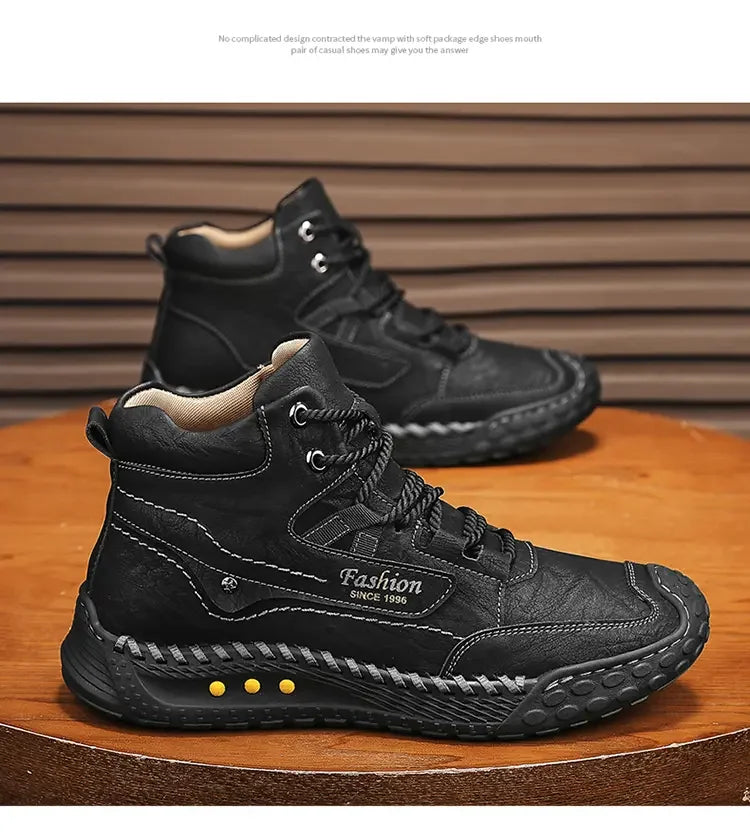 Men's Retro Lace-Up Casual Boots