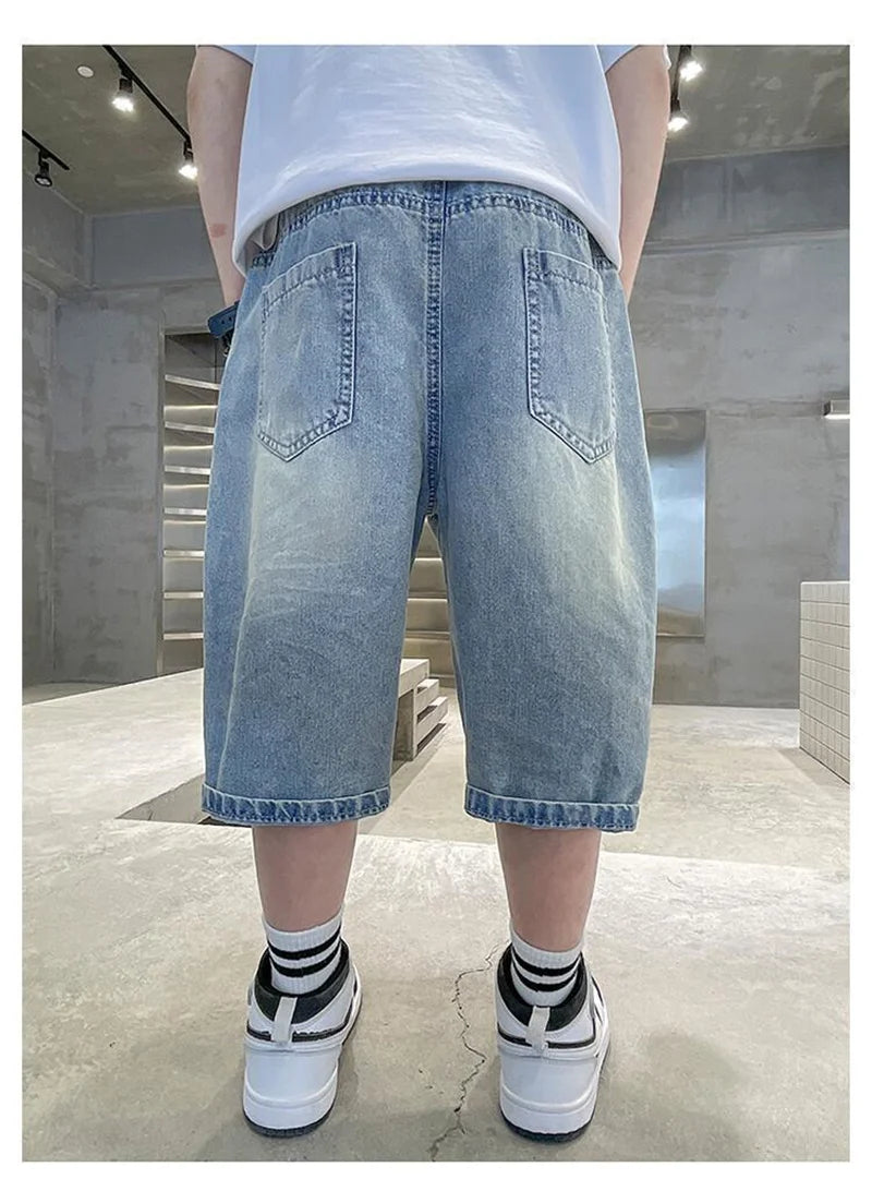 Boys' Wide-Leg Denim Shorts