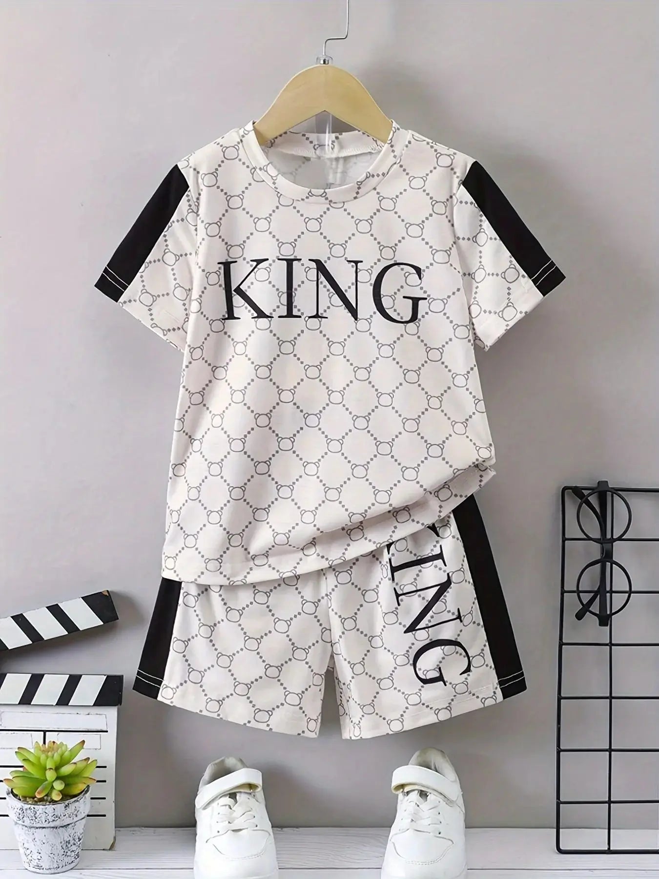 Boys' Pullover T-Shirt & Shorts Sports Set