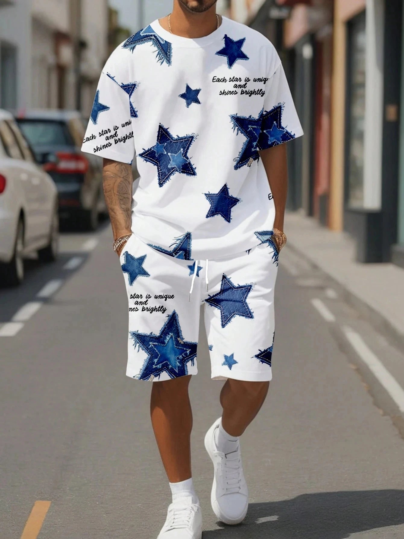 Men's Floral Graphic Tee & Shorts Set