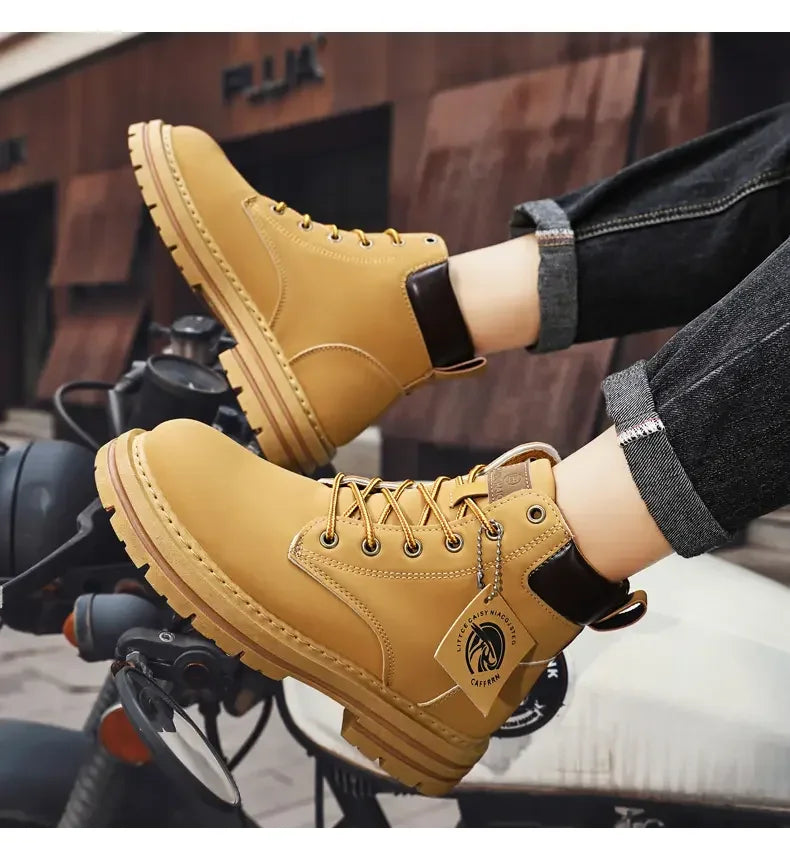 Men's Lace-Up High-Top Ankle Boots