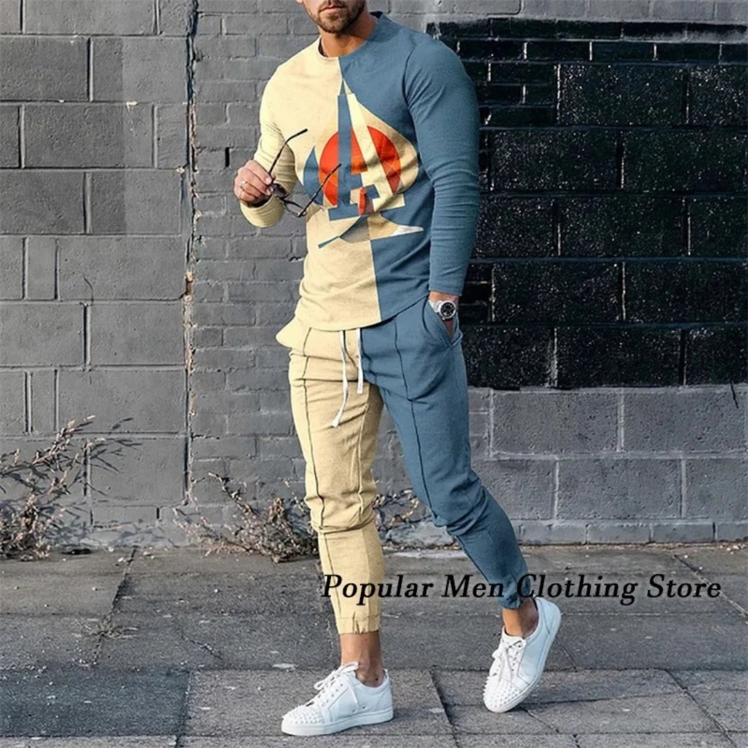 Men's Long-Sleeve Oversized Tracksuit Set