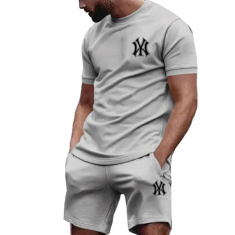 Men's Printed T-Shirt & Pants Sports Set