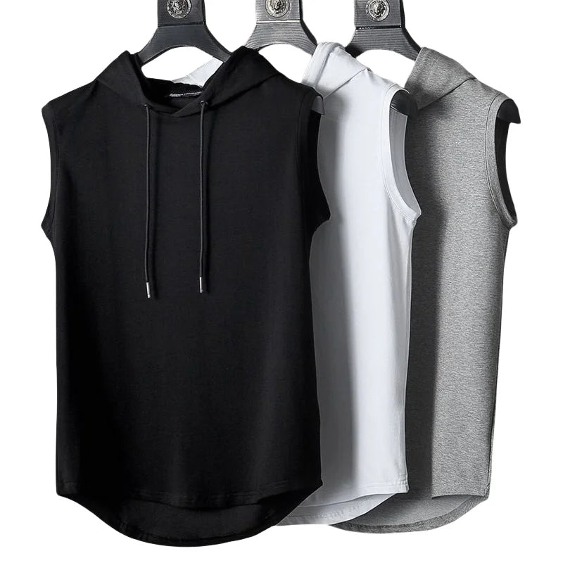 Men's Sleeveless Hooded Gym Vest