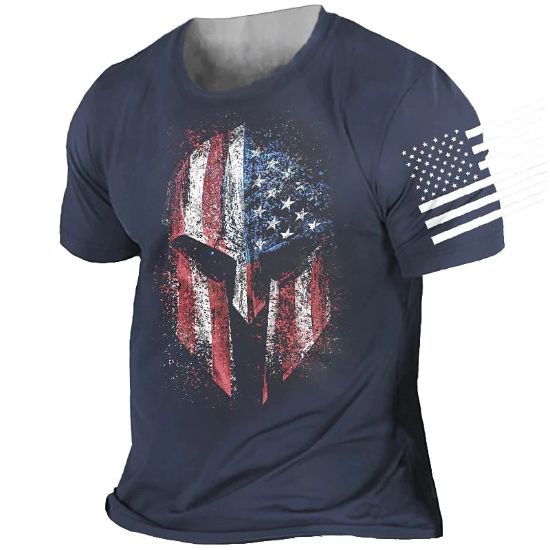 Men's Retro Sparta 3D Print Oversized T-Shirt