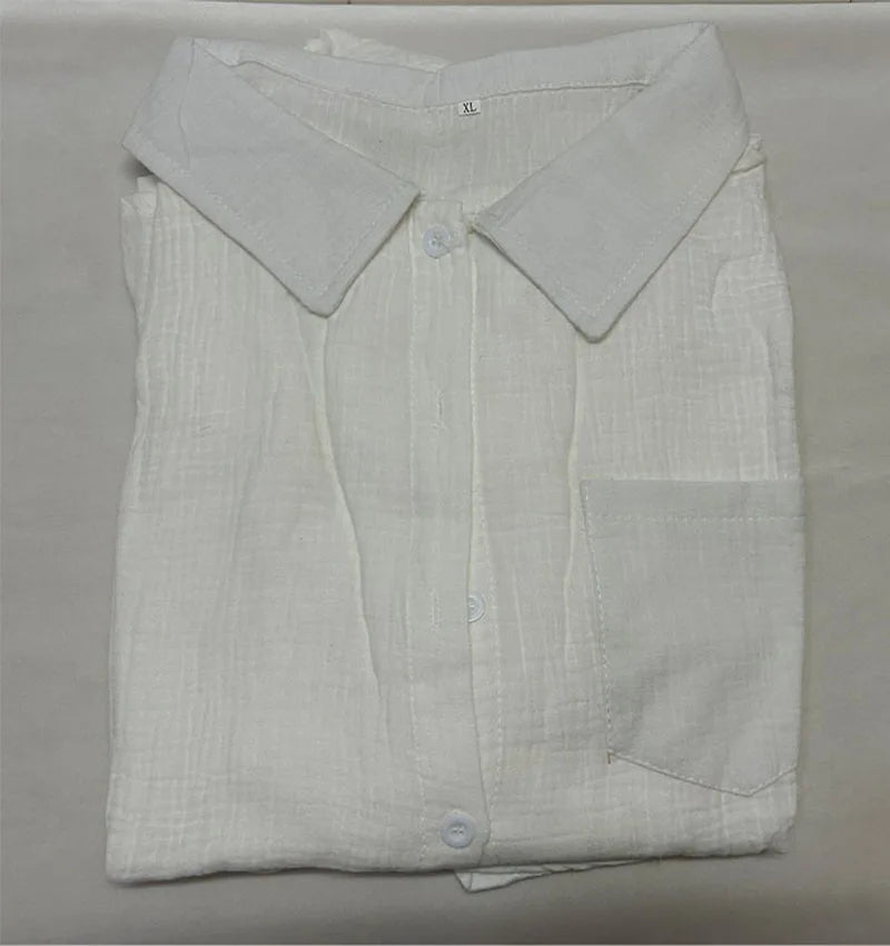Women's Muslin Button Short Suit Set