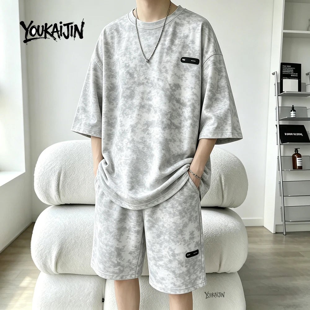 Men's Tie-Dye T-Shirt & Shorts Co-Ord Set