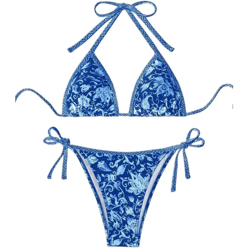Women's Halter Triangle String Bikini