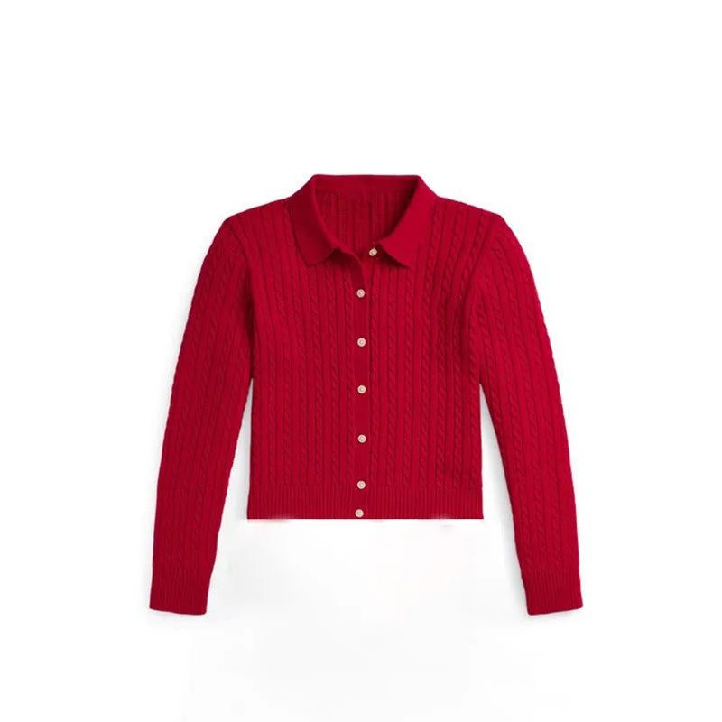 Girls' Colorful Knit Cardigan & Skirt Set