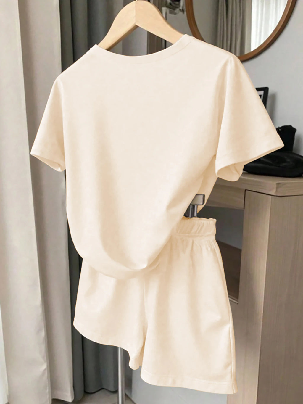 Women's Camellia Print T-Shirt & Shorts Set