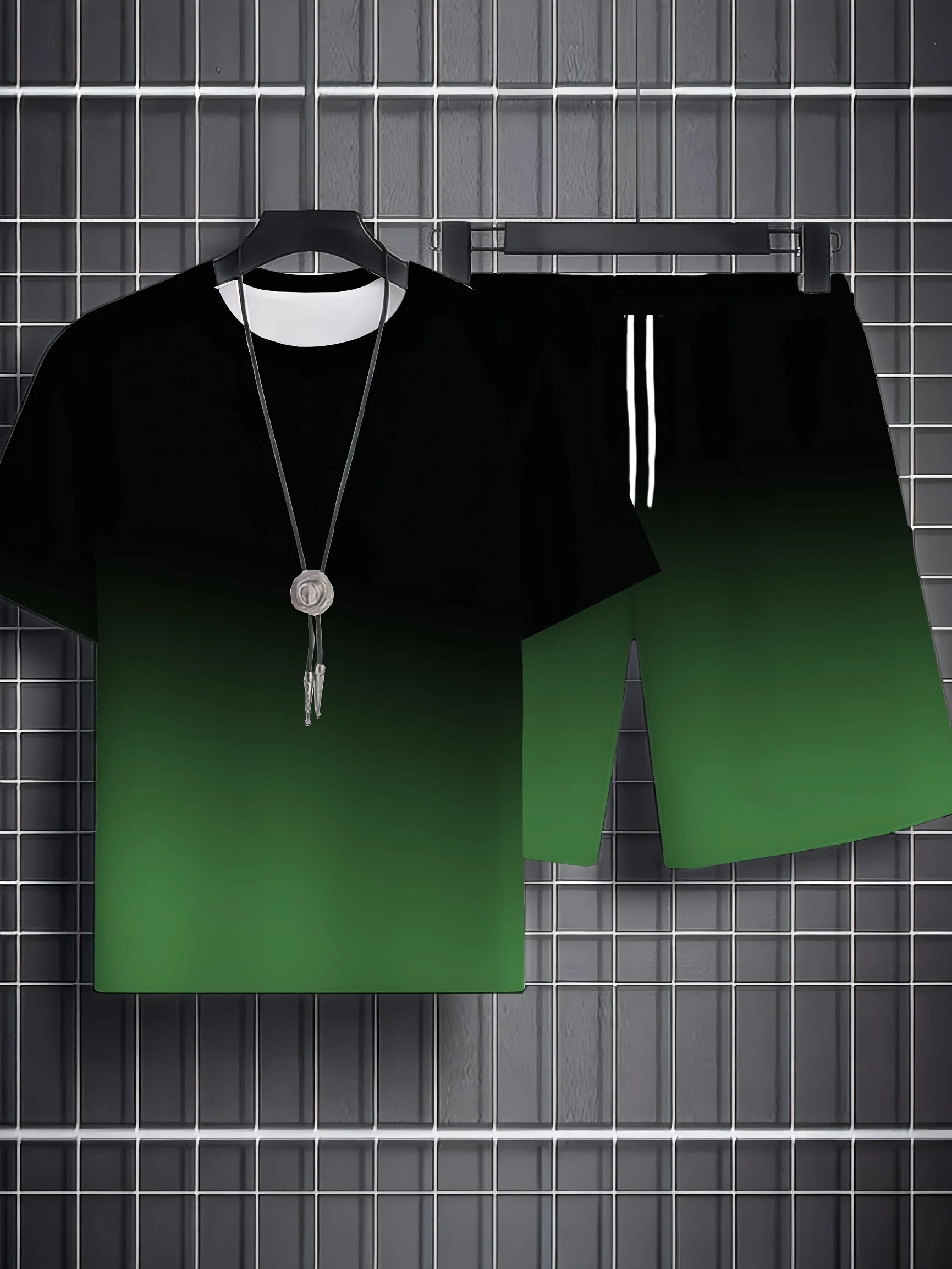 Men's Chicago Print T-Shirt & Shorts Set